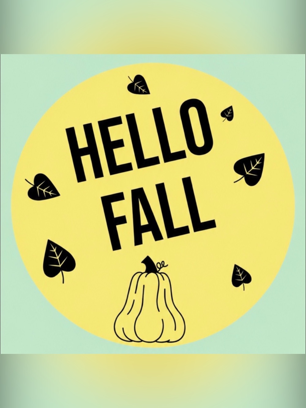 50 STICKERS‎ - 2” ROUND - “HELLO FALL” - YELLOW